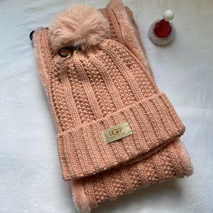 UGG Pink Hat & Infinity Scarf Set